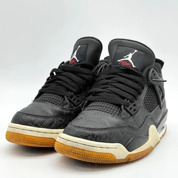 Nike Air Jordan 4 Retro GS 'Laser Black Gum' Youth Size 7 - Picture 4 of 13